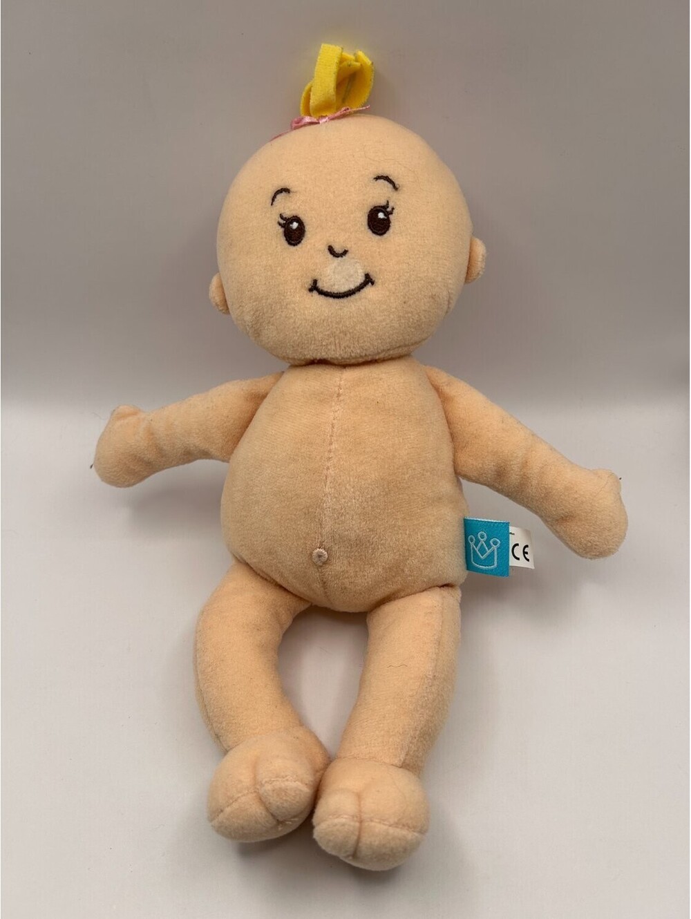 Manhattan Toy Baby Doll Stella Peach Embroidered Fabric Magnetic Mouth Soft Body